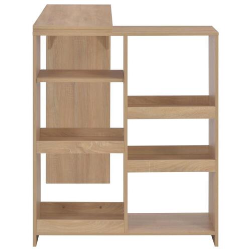 Barbord med flytbar hylde 138x39x110 cm egetræsfarve