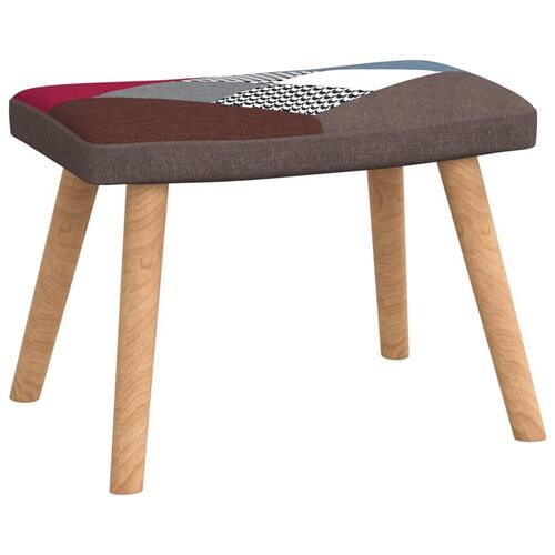 Lænestol med fodskammel stof patchwork