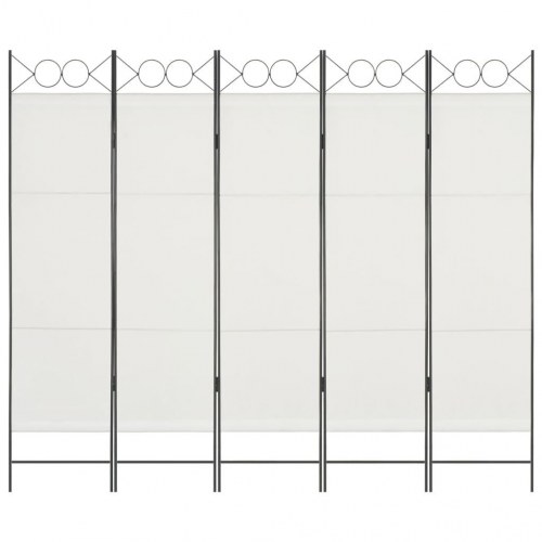 5-panels rumdeler 200 x 180 cm hvid