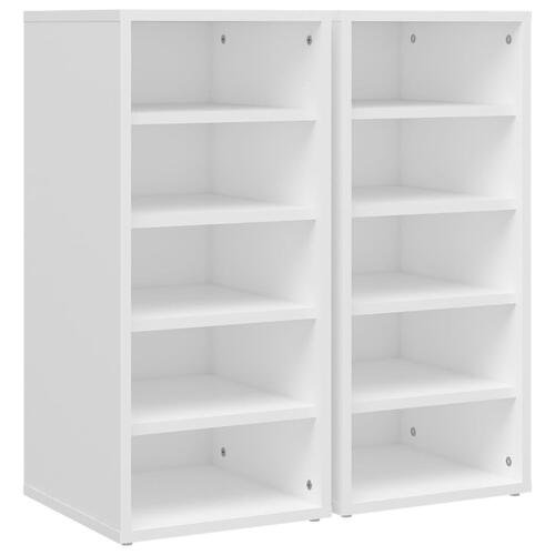 Skoreoler 2 stk. 31,5x35x70 cm konstrueret træ hvid