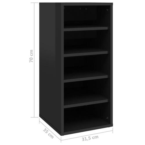 Skoreoler 2 stk. 31,5x35x70 cm konstrueret træ sort højglans