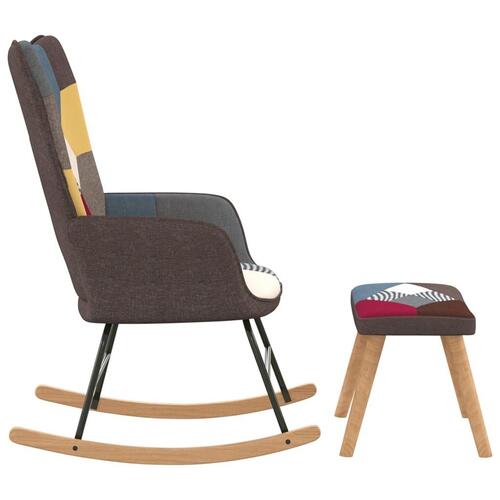 Gyngestol med fodskammel patchworkstof
