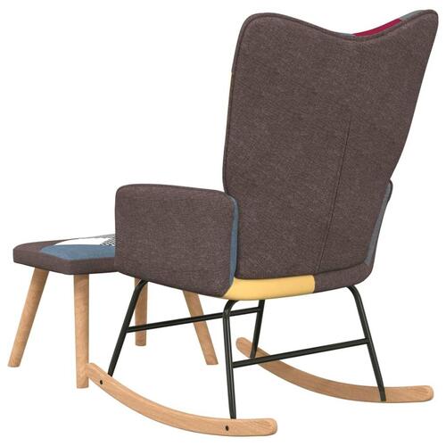 Gyngestol med fodskammel patchworkstof