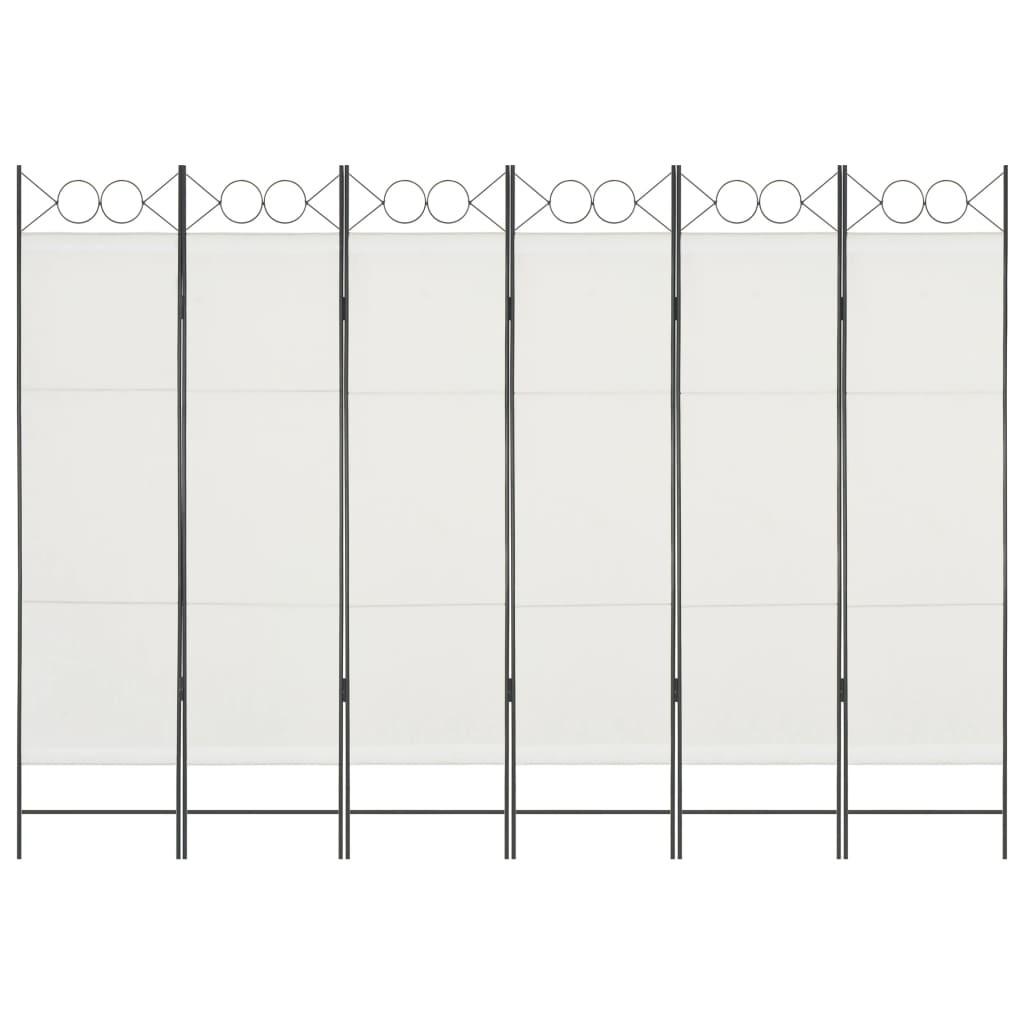 6-panels rumdeler 240 x 180 cm hvid