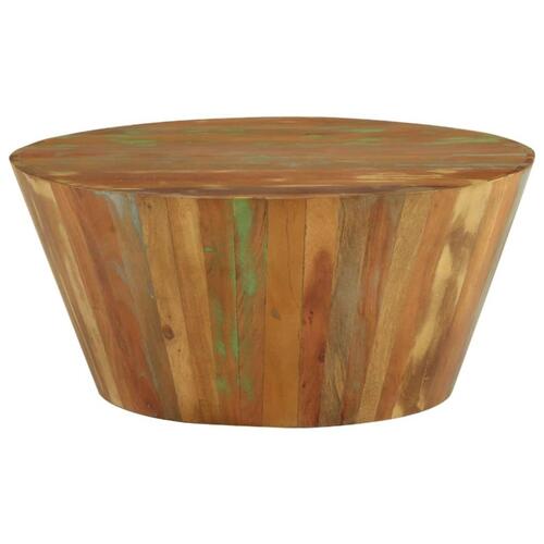 Sofabord Ø65x31 cm massiv genbrugstræ