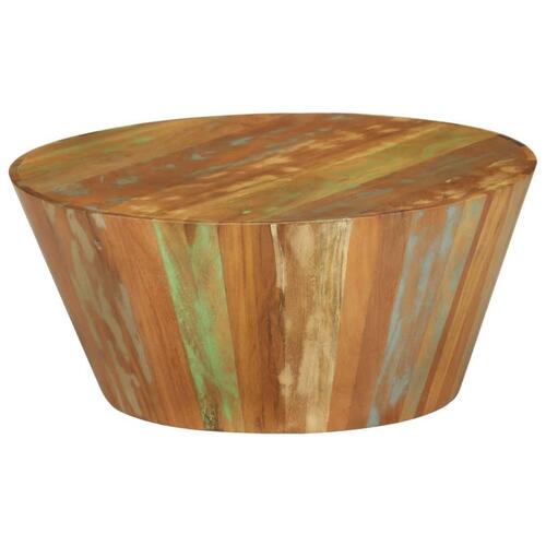 Sofabord Ø65x31 cm massiv genbrugstræ