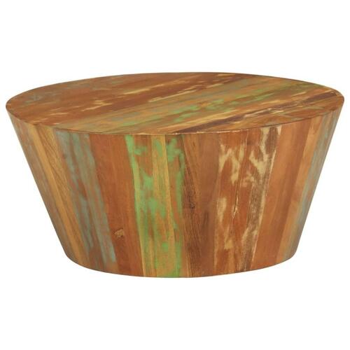Sofabord Ø65x31 cm massiv genbrugstræ