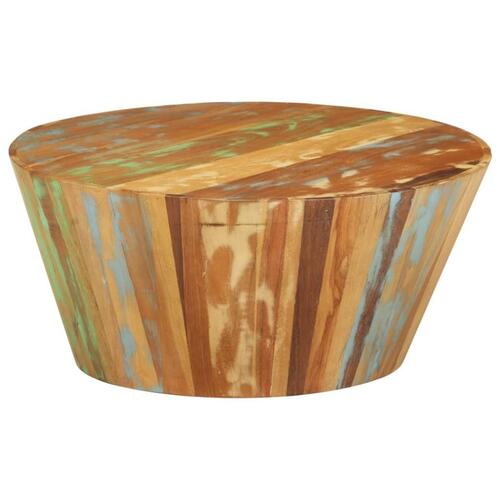 Sofabord Ø65x31 cm massiv genbrugstræ