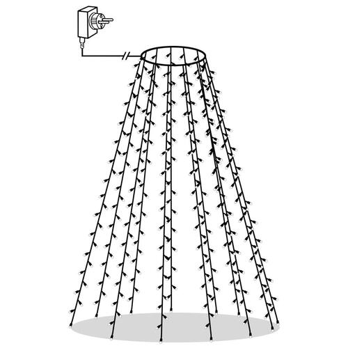 Lysnet til juletræ 150 lysdioder 150 cm flerfarvet