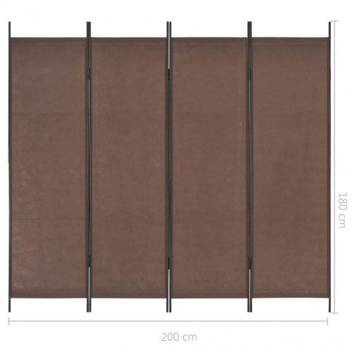 4-panels rumdeler 200 x 180 cm brun