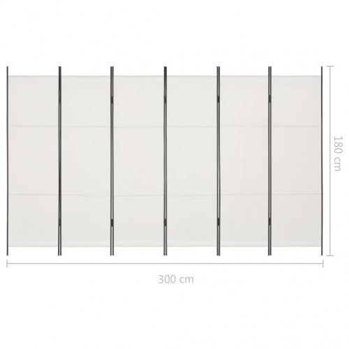 6-panels rumdeler 300 x 180 cm hvid