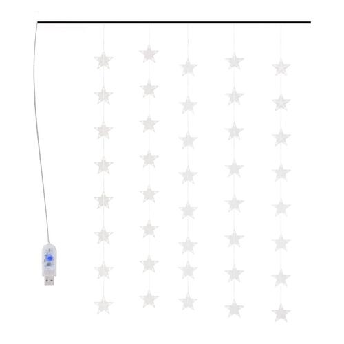 LED-lysgardin med stjerner 200 LED'er 8 funktioner varm hvid