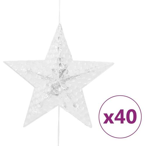 LED-lysgardin med stjerner 200 LED'er 8 funktioner varm hvid