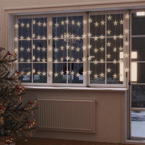 LED-lysgardin med stjerner 500 LED'er 8 funktioner varm hvid