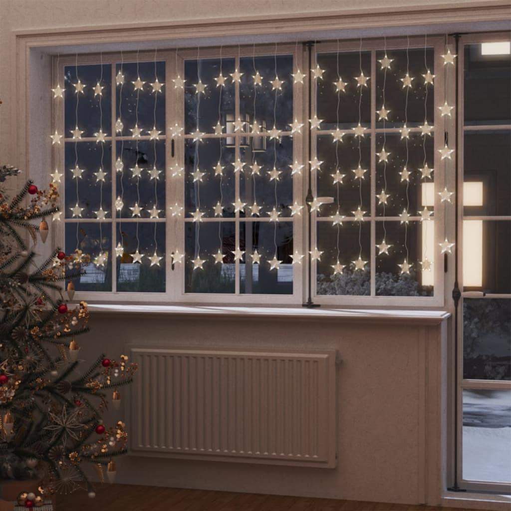 LED-lysgardin med stjerner 500 LED'er 8 funktioner varm hvid