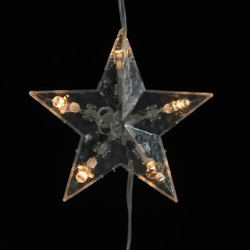 LED-lysgardin med stjerner 500 LED'er 8 funktioner varm hvid