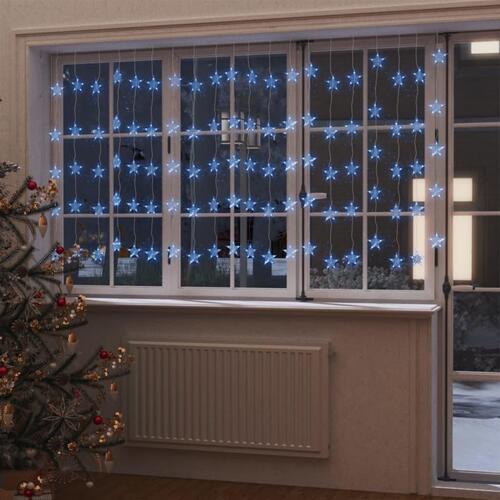LED-lysgardin med stjerner 500 LED'er 8 funktioner blåt lys