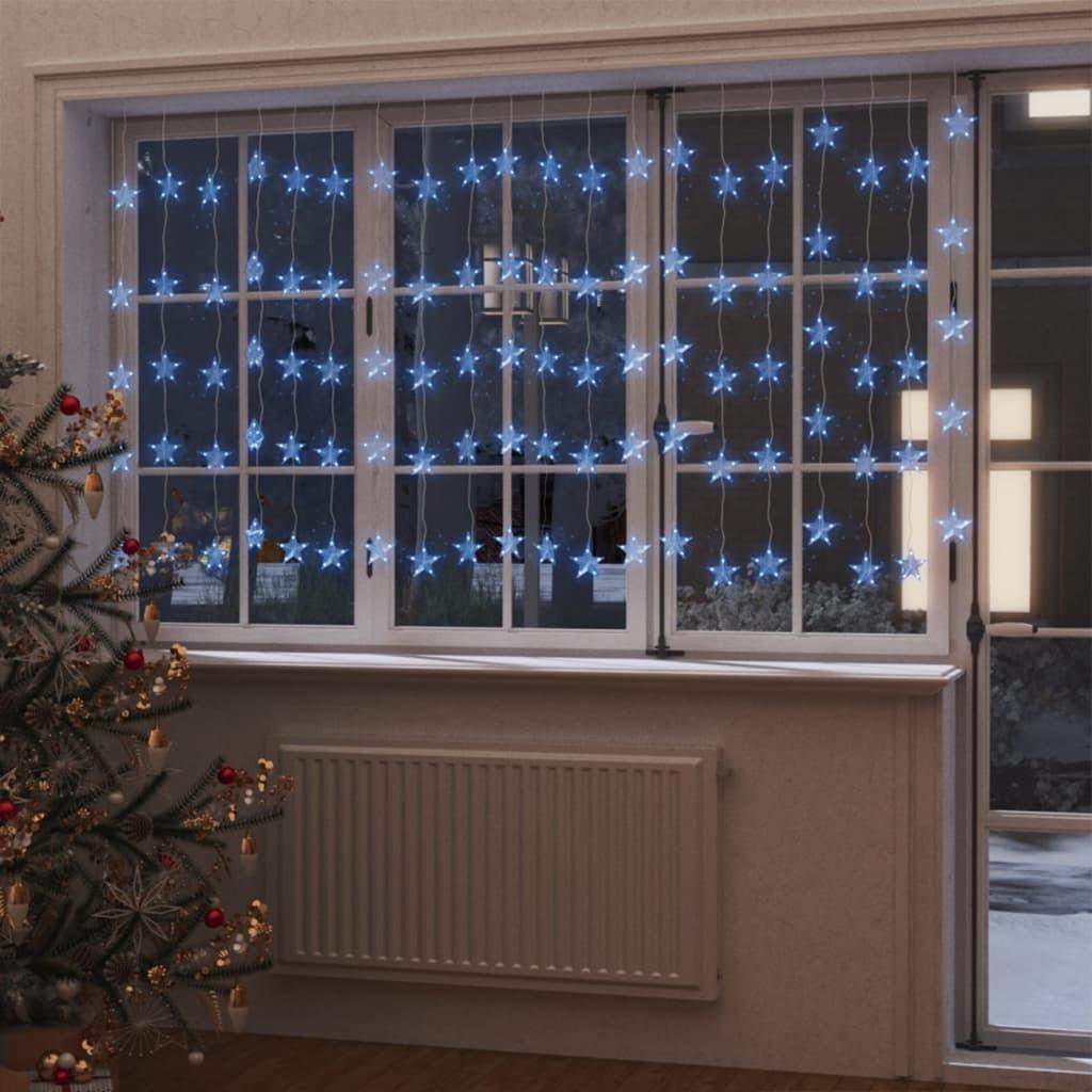 LED-lysgardin med stjerner 500 LED'er 8 funktioner blåt lys