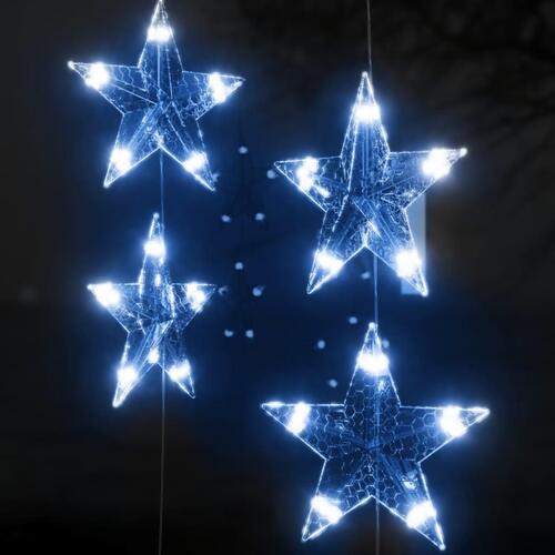 LED-lysgardin med stjerner 500 LED'er 8 funktioner blåt lys