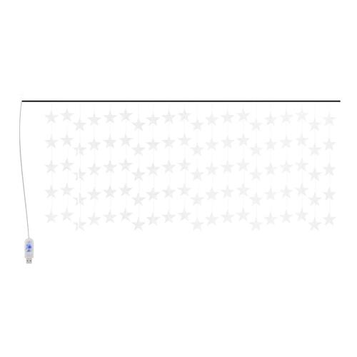 LED-lysgardin m. stjerner 500 LED'er 8 funktioner farverigt lys