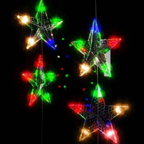 LED-lysgardin m. stjerner 500 LED'er 8 funktioner farverigt lys