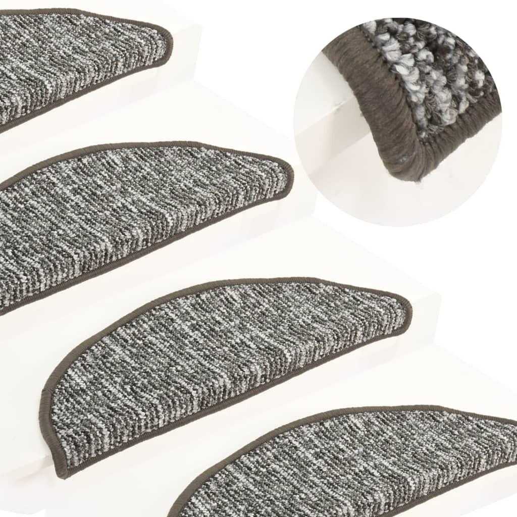 Trappemåtter 15 stk. 56x17x3 cm Antracitgrå