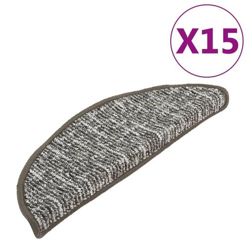 Trappemåtter 15 stk. 56x17x3 cm Antracitgrå