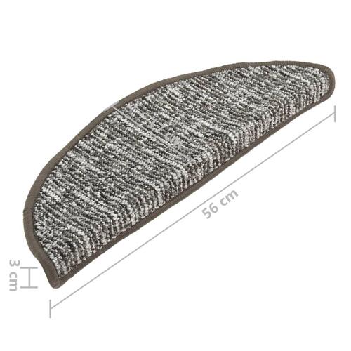 Trappemåtter 15 stk. 56x17x3 cm Antracitgrå
