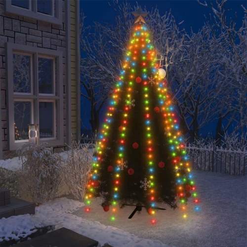 Lysnet til juletræ - 250 LED, 250 cm, flerfarvet