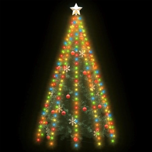 Lysnet til juletræ - 250 LED, 250 cm, flerfarvet