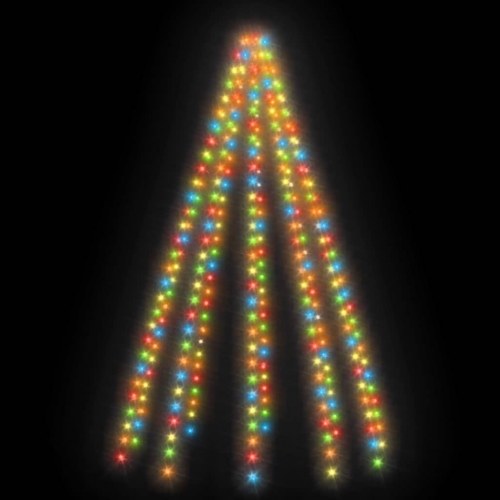 Lysnet til juletræ - 250 LED, 250 cm, flerfarvet