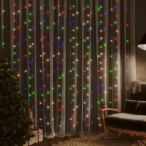 Lysgardin 3x3 m 300 LED'er 8 funktioner flerfarvet