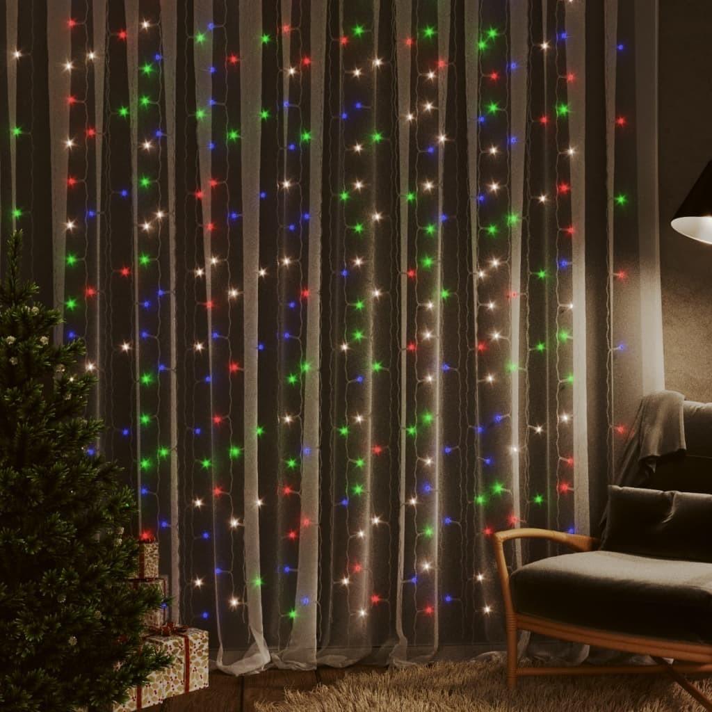 Lysgardin 3x3 m 300 LED'er 8 funktioner flerfarvet
