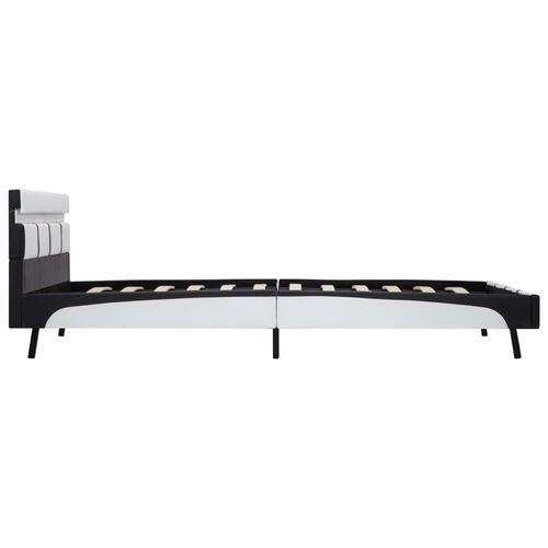 Sengestel med LED 160x200 cm kunstlæder hvid