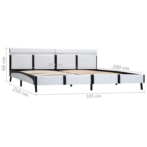 Sengestel med LED 180 x 200 cm kunstlæder hvid