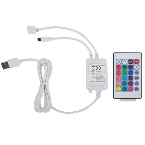 Sengestel 90x200 cm LED kunstlæder sort