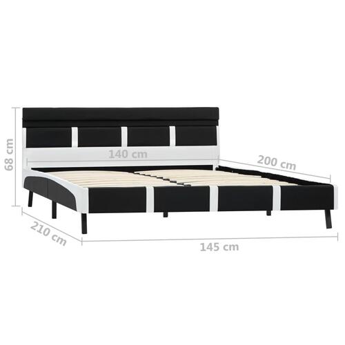 Sengestel med LED 140x200 cm kunstlæder sort