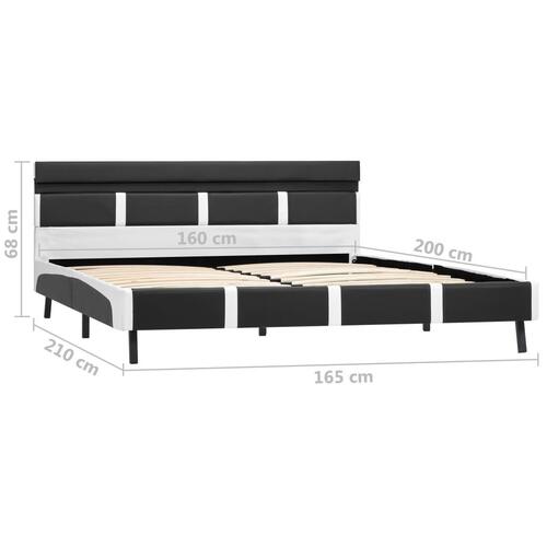 Sengestel med LED 160x200 cm kunstlæder grå
