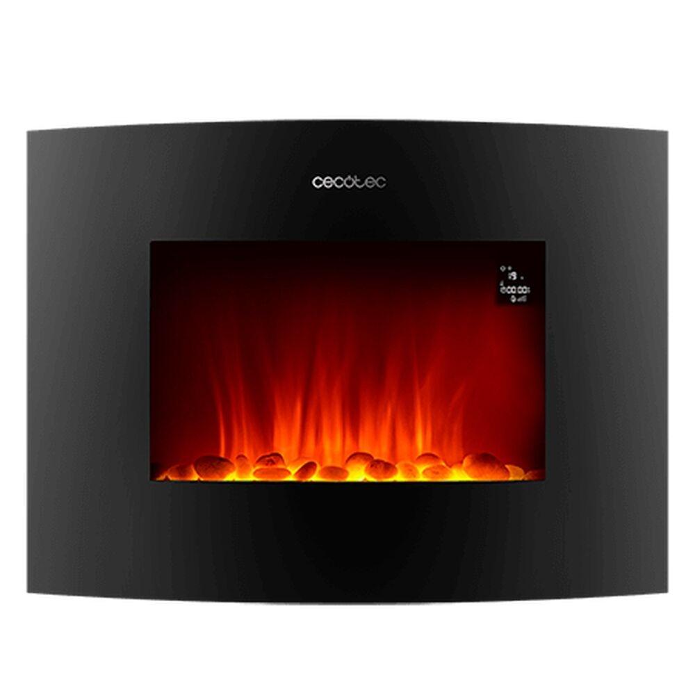 Ready Warm 2250 Curved Flames Connected el-pejs til væg, sort 22″, 1000-2000 W