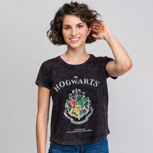 Kortærmet T-shirt til Kvinder Harry Potter Grå Mørkegrå L