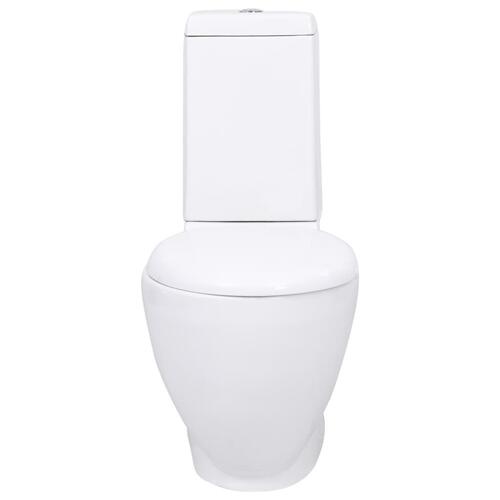 Keramisk toilet afløb i bunden rund hvid