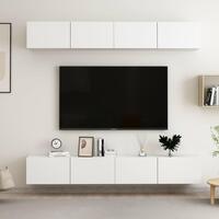 Tv-skabe 4 stk. 100x30x30 cm konstrueret træ hvid
