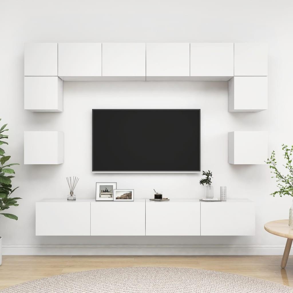 Tv-skabe 8 dele spånplade hvid