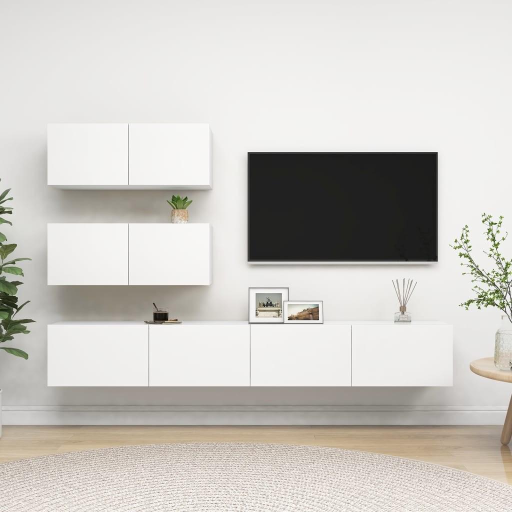 Tv-skabe 4 dele spånplade hvid
