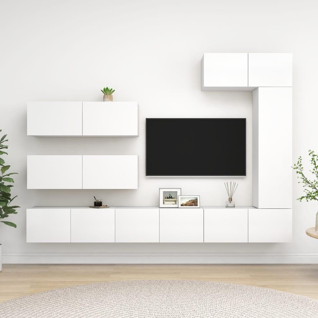 Tv-skabe 7 dele spånplade hvid
