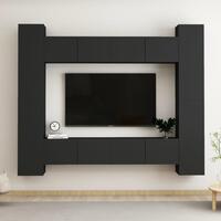 Tv-skabe 8 dele spånplade sort
