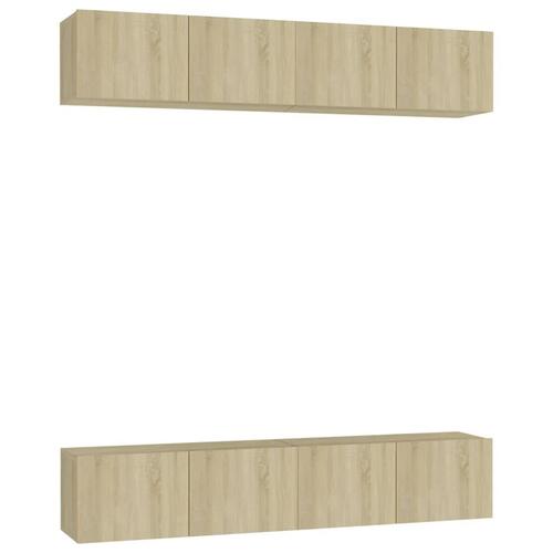 Tv-skabssæt 4 stk. 60x30x30 cm konstrueret træ sonoma-eg