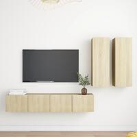 Tv-skabe 3 dele spånplade sonoma-eg