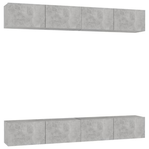 Tv-skabe 4 stk. 100x30x30 cm konstrueret træ betongrå