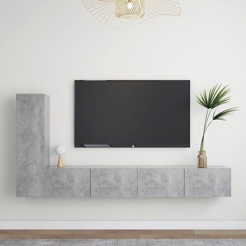 Tv-møbel 3 dele konstrueret træ betongrå